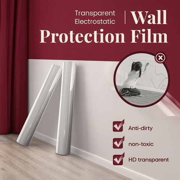 WallGuard | Transparent Electrostatic Wall Protection Film | Peel & Stick Anti-Stain Sheet
