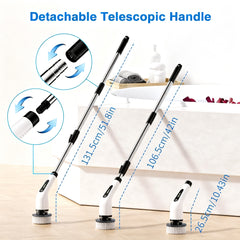 TurboScrub 9-in-1 Electric Spin Scrubber | Deep Cleaning Brush for Bathroom, Kitchen & Tiles