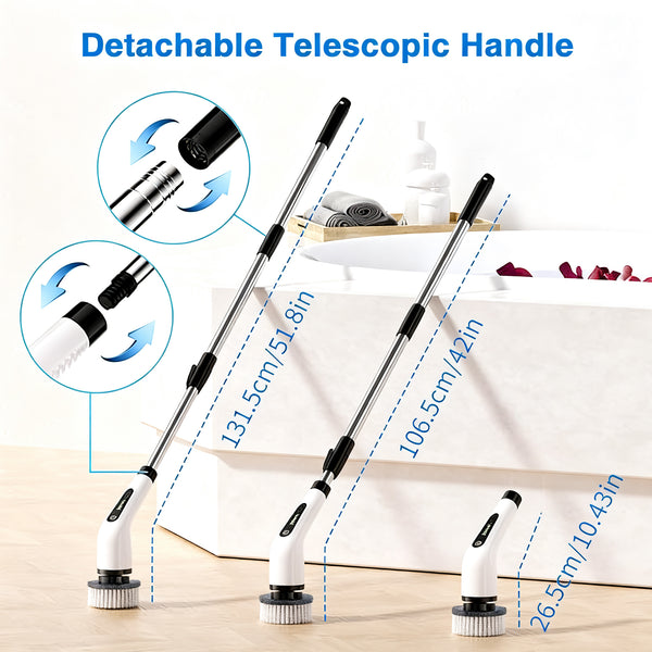 TurboScrub 9-in-1 Electric Spin Scrubber | Deep Cleaning Brush for Bathroom, Kitchen & Tiles