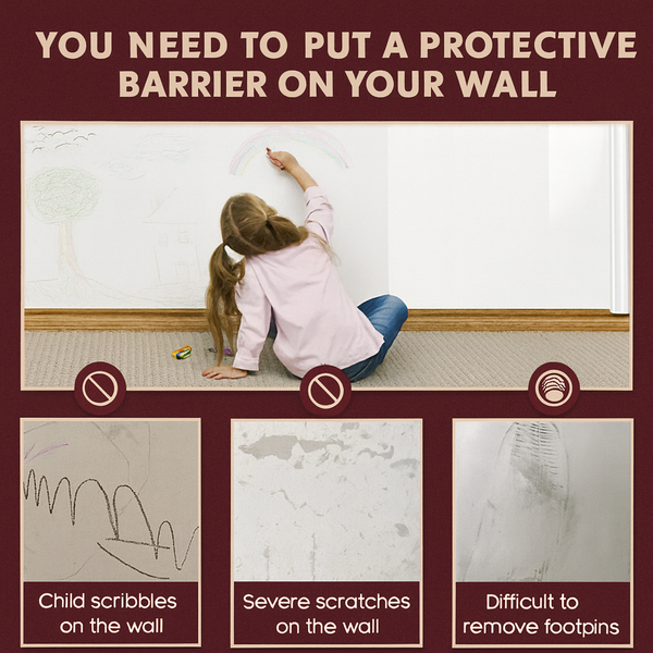 WallGuard | Transparent Electrostatic Wall Protection Film | Peel & Stick Anti-Stain Sheet