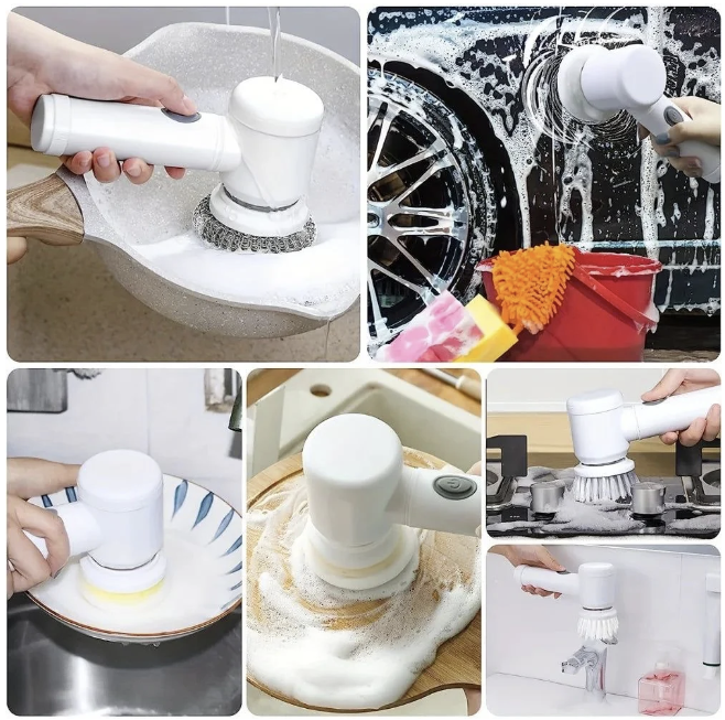 ScrubBolt 5-in-1 Electric Scrub Brush | Powerful Brush for Bathroom, Kitchen & Floors