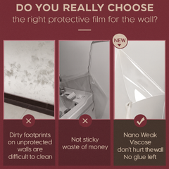 WallGuard | Transparent Electrostatic Wall Protection Film | Peel & Stick Anti-Stain Sheet