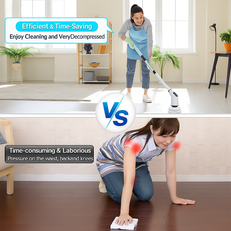 TurboScrub 9-in-1 Electric Spin Scrubber | Deep Cleaning Brush for Bathroom, Kitchen & Tiles