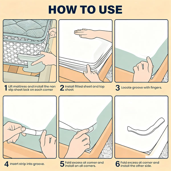 GripTuck Bed Sheet Holders (Set of 4) | Universal Fit for All Bed Sizes